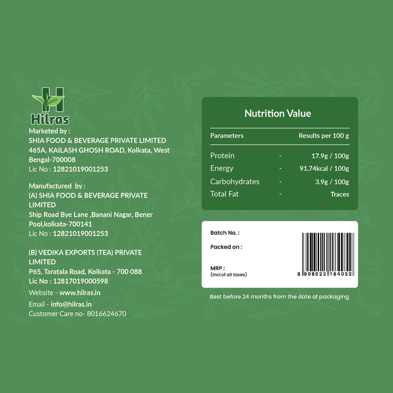 Hilras Green Tea – 100 Tea Bags | Premium Camellia Sinensis Tea | Antioxidants, Boost Metabolism & Wellness