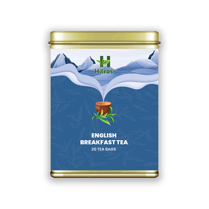 English Breakfast 20 Tea Bags | Premium Assam & Ceylon Black Tea Blend | Boost Energy & Focus