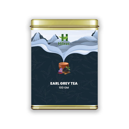Hilras Earl Grey Tea – 100g Loose Tea | Premium Black Tea with Bergamot | Refreshing Aroma & Mood Upliftment