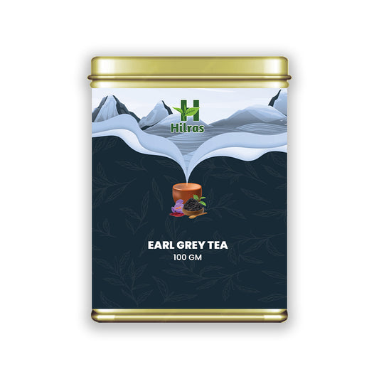 Hilras Earl Grey Tea – 100g Loose Tea | Premium Black Tea with Bergamot | Refreshing Aroma & Mood Upliftment