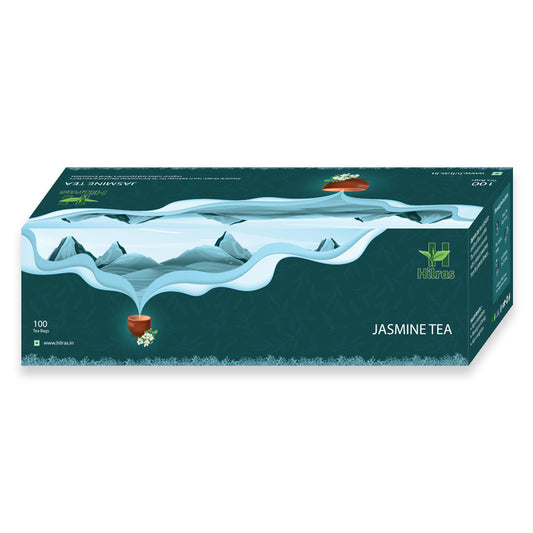 Hilras Jasmine Green Tea – 100 Tea Bags | Premium Green Tea with Jasmine Blossoms | Antioxidants, Calm & Wellness