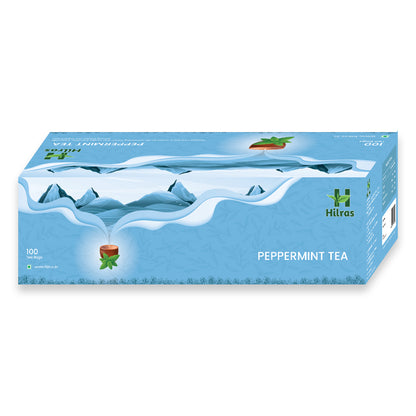 Hilras Peppermint Herbal Tea –100 Tea Bags | Pure Peppermint Leaves | Digestion, Detox & Relieves Headache