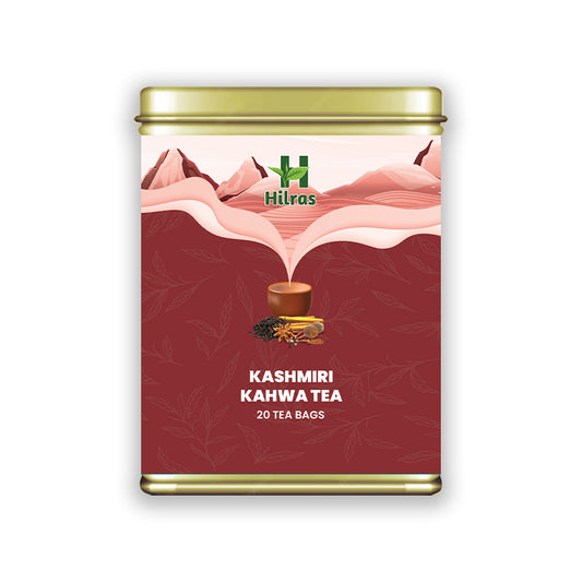 Hilras Kashmiri Kahwa Green Tea – 20 Tea Bags | Green Tea with Saffron, Almonds & Spices | Boost Immunity, Digestion & Skin Glow