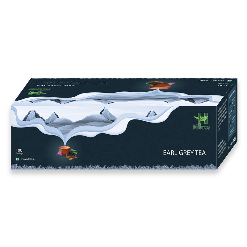 Hilras Earl Grey Tea – 100 Tea Bag | Premium Black Tea with Bergamot | Refreshing Aroma & Mood Upliftment