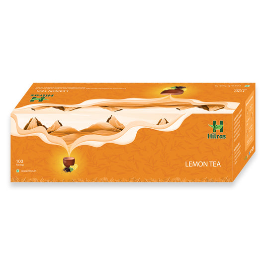 Hilras Lemon Black Tea - 100 Tea Bags | Black Tea with Natural Lemon for Detox, Digestion & Refreshing Energy