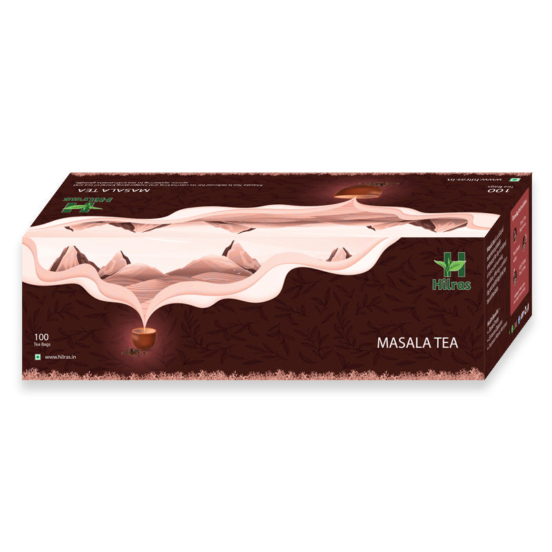 Hilras Masala Black Tea – 100 Tea Bags | Assam Black Tea with Cardamom, Clove & Cinnamon | Boost Immunity & Digestion