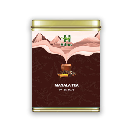 Hilras Masala Black Tea – 20 Tea Bags | Assam Black Tea with Cardamom, Clove & Cinnamon | Boost Immunity & Digestion