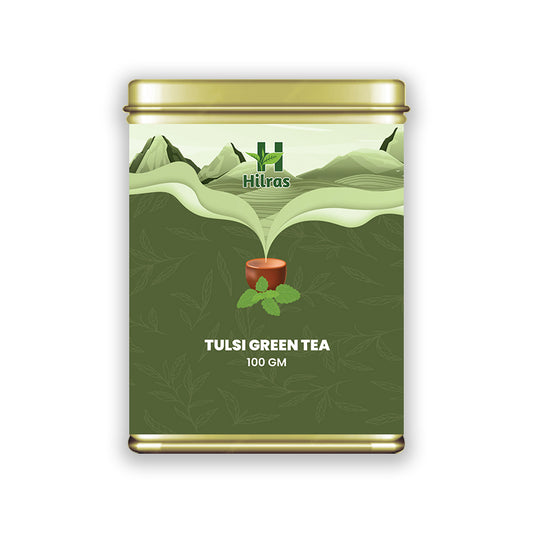 Hilras Tulsi Green Tea – 100 gm Loose Tea | Green Tea with Tulsi for Immunity, Detox & Stress Relief