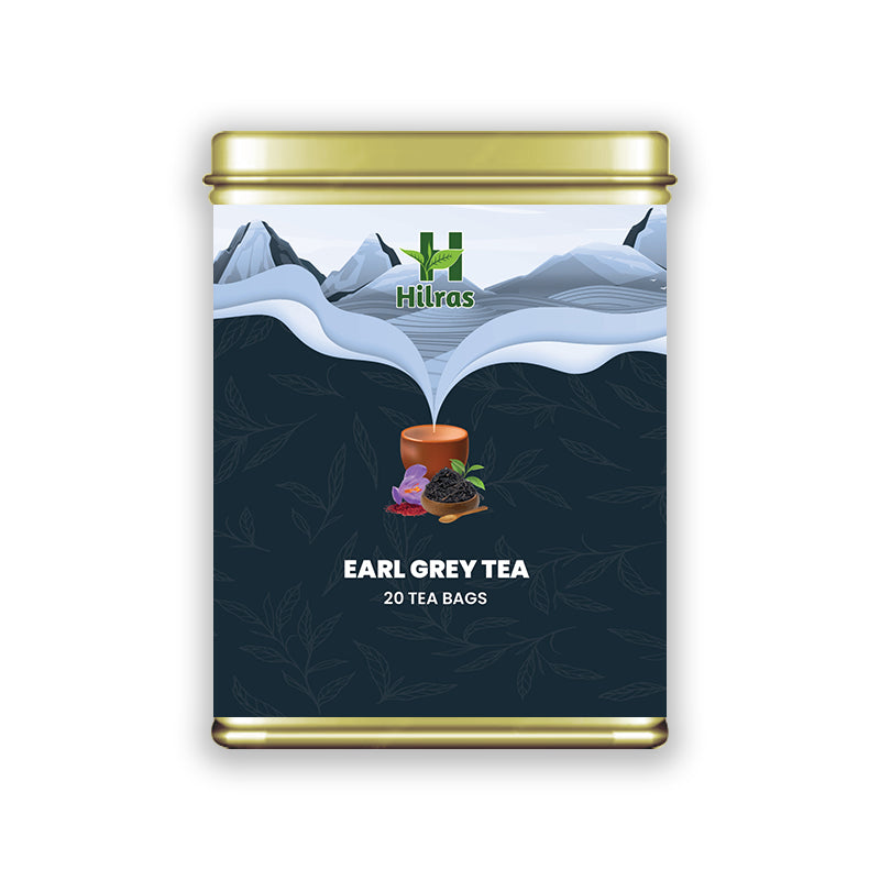 Hilras Earl Grey Tea – 20 Tea Bag | Premium Black Tea with Bergamot | Refreshing Aroma & Mood Upliftment