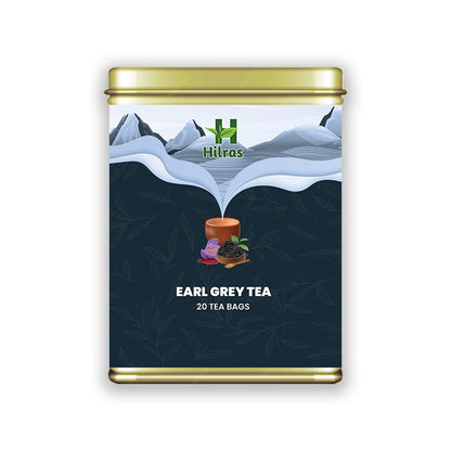 Hilras Earl Grey Tea – 20 Tea Bag | Premium Black Tea with Bergamot | Refreshing Aroma & Mood Upliftment