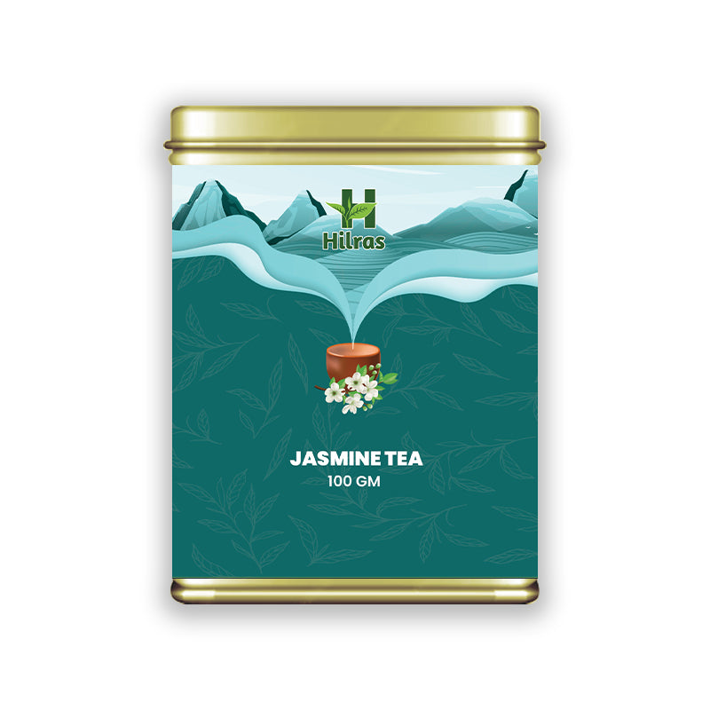 Hilras Jasmine Green Tea – 100g Loose Leaf | Premium Green Tea with Jasmine Blossoms | Antioxidants, Calm & Wellness