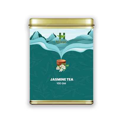 Hilras Jasmine Green Tea – 100g Loose Leaf | Premium Green Tea with Jasmine Blossoms | Antioxidants, Calm & Wellness