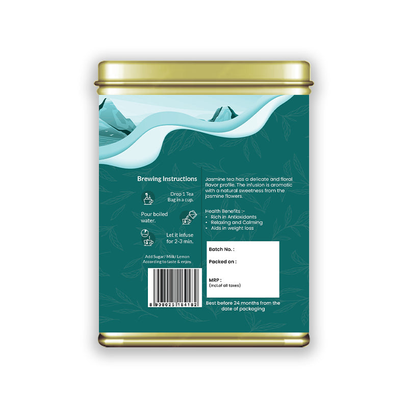 Hilras Jasmine Green Tea – 20 Tea Bags | Premium Green Tea with Jasmine Blossoms | Antioxidants, Calm & Wellness