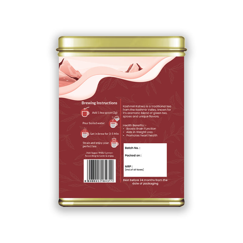 Hilras Kashmiri Kahwa Green Tea – 100g Loose Leaf | Green Tea with Saffron, Almonds & Spices | Boost Immunity, Digestion & Skin Glow