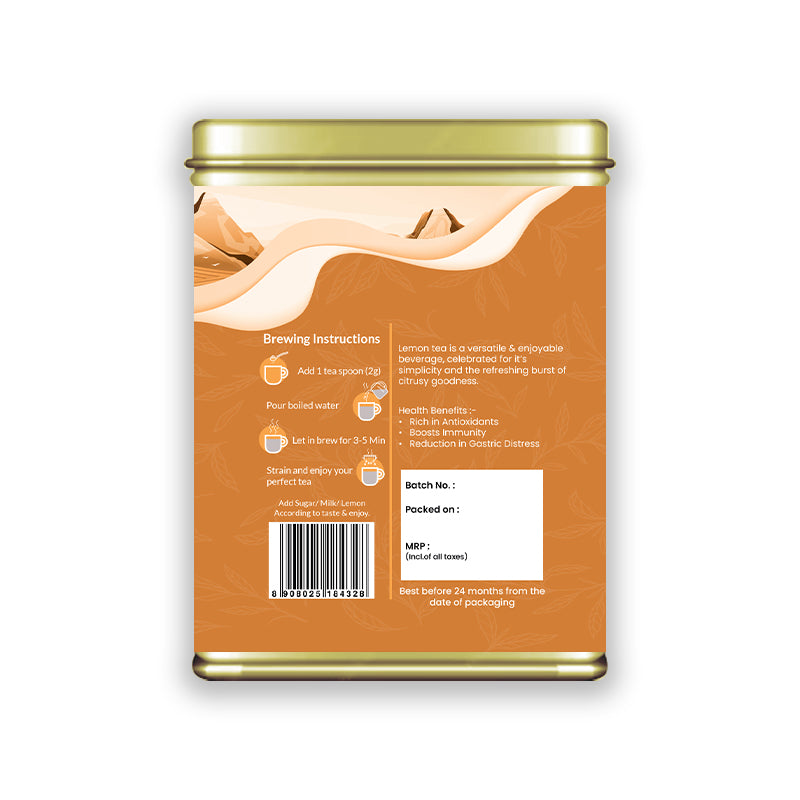 Hilras Lemon Black Tea - 100 gm Loose Tea | Black Tea with Natural Lemon for Detox, Digestion & Refreshing Energy