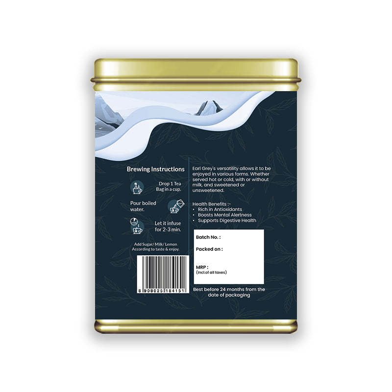 Hilras Earl Grey Tea – 20 Tea Bag | Premium Black Tea with Bergamot | Refreshing Aroma & Mood Upliftment