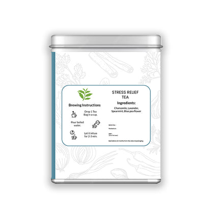 Hilras Stress Relief Herbal Tea - 15 Pyramid Tea Bags | Green Tea & Hibiscus – Calm & Relaxation