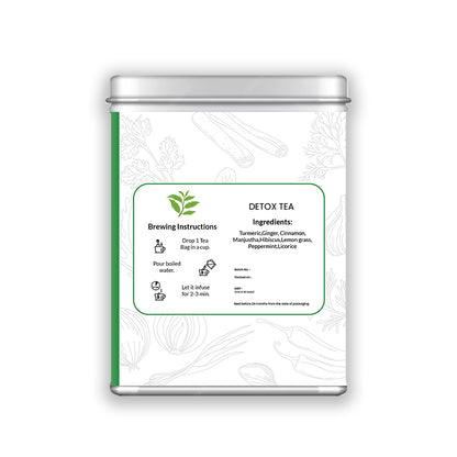 Hilras Detox Tea – 15 Pyramid Tea Bags | Natural Herbal Cleanse & Metabolism Booster | Daily Body Detox