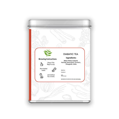 Hilras Diabetic Care Tea – 15 Pyramid Tea Bags | Herbal Tea for Blood Sugar Support