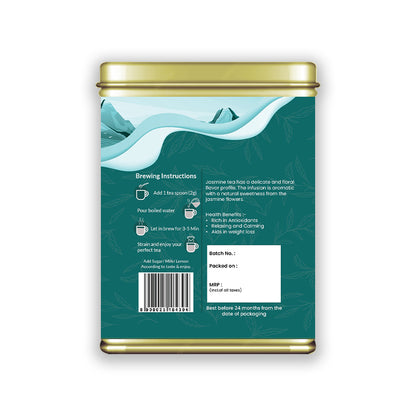 Hilras Jasmine Green Tea – 100g Loose Leaf | Premium Green Tea with Jasmine Blossoms | Antioxidants, Calm & Wellness