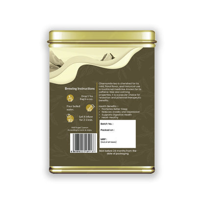 Hilras Chamomile Herbal Tea – 20 Tea Bags | Caffeine-Free Relaxing Tea | Better Sleep & Stress Relief