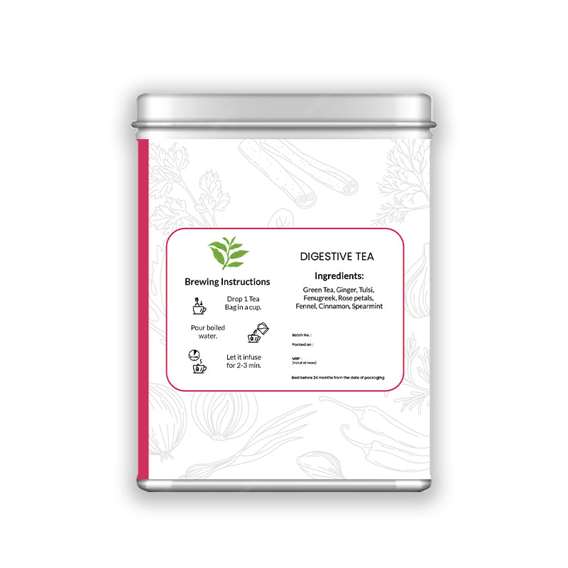 Hilras Digestive Tea – 15 Pyramid Tea Bags | Herbal Tea for Stomach Health & Digestion