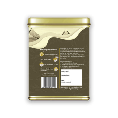 Hilras Chamomile Herbal Tea – 50 gm Loose Tea| Caffeine-Free Relaxing Tea | Better Sleep & Stress Relief