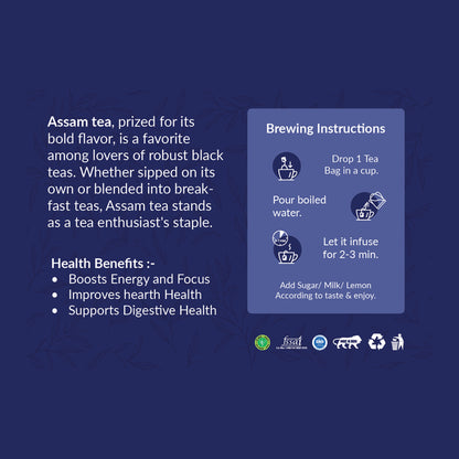 Hilras Classic Assam Tea – 100 Tea Bags | Strong & Aromatic Tea for Energy, Digestion & Immunity
