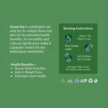 Hilras Green Tea – 100 Tea Bags | Premium Camellia Sinensis Tea | Antioxidants, Boost Metabolism & Wellness