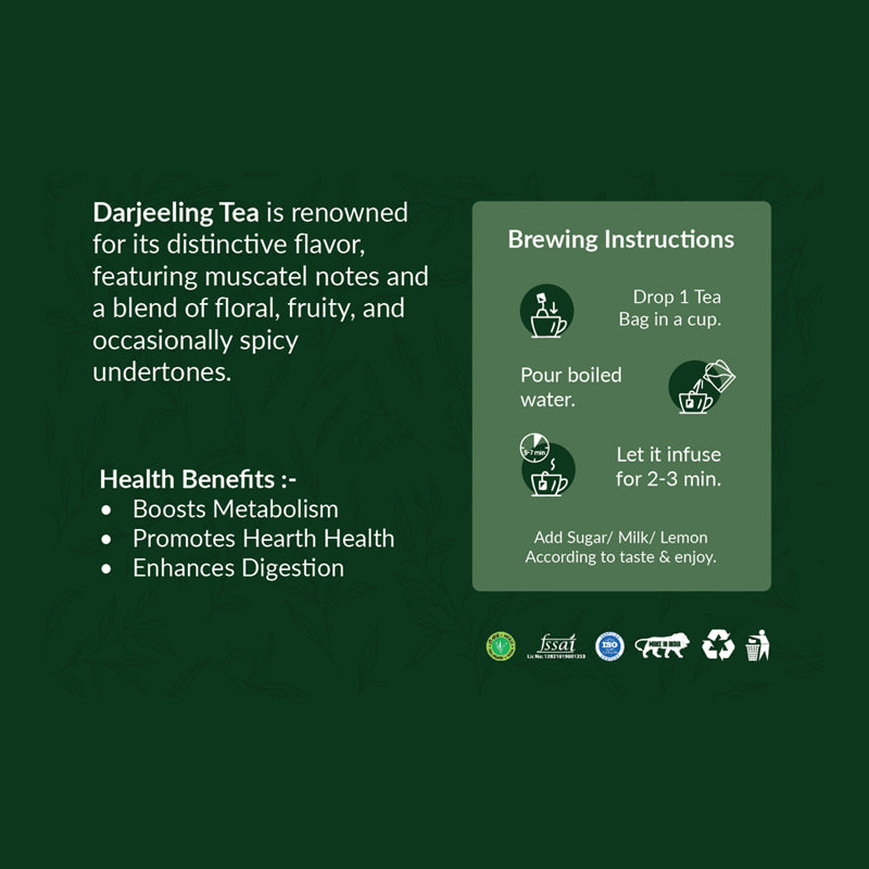 Hilras Darjeeling Tea – 100 Tea Bags | Premium Aromatic Black Tea from Himalayan Gardens | Refreshing Flavor & Boost Wellness