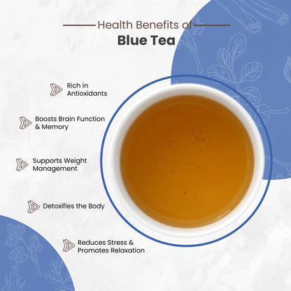 Hilras Blue Tea – 15 Pyramid Tea Bags | Natural Butterfly Pea Flower Tea for Detox, Glow & Relaxation