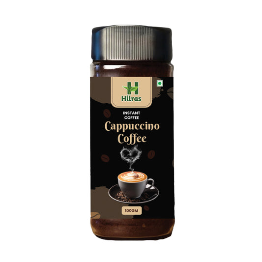Hilras Premium Instant Cappuccino Coffee (100g) | Rich Froth & Velvety Taste | 100% Pure & Aromatic
