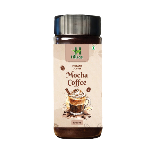 Hilras Mocha Instant Coffee Powder (100g) – Rich, Aromatic Chocolate-Infused Blend | Quick Dissolving Premium Coffee