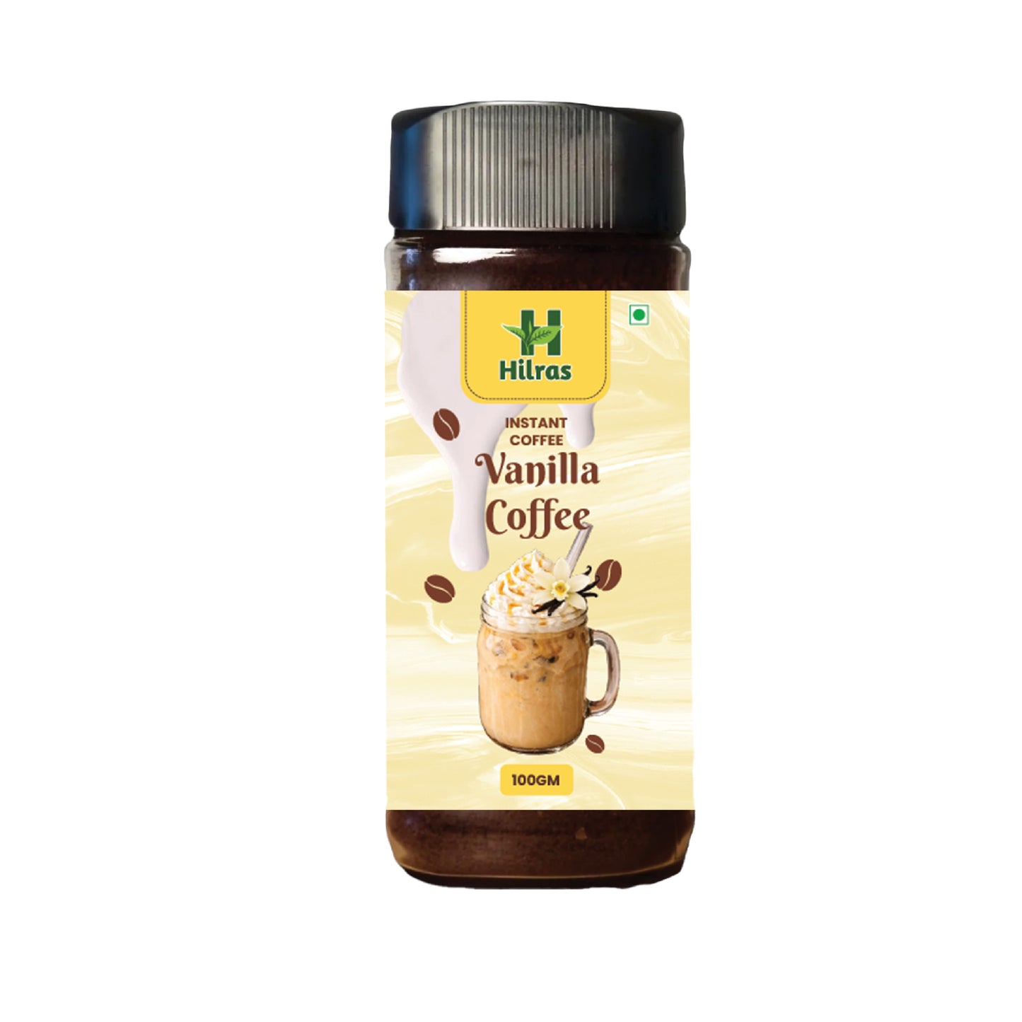 Hilras Premium Vanilla Flavoured Instant Coffee (100g Jar / Pack) – Smooth, Rich & Aromatic Gourmet Coffee.
