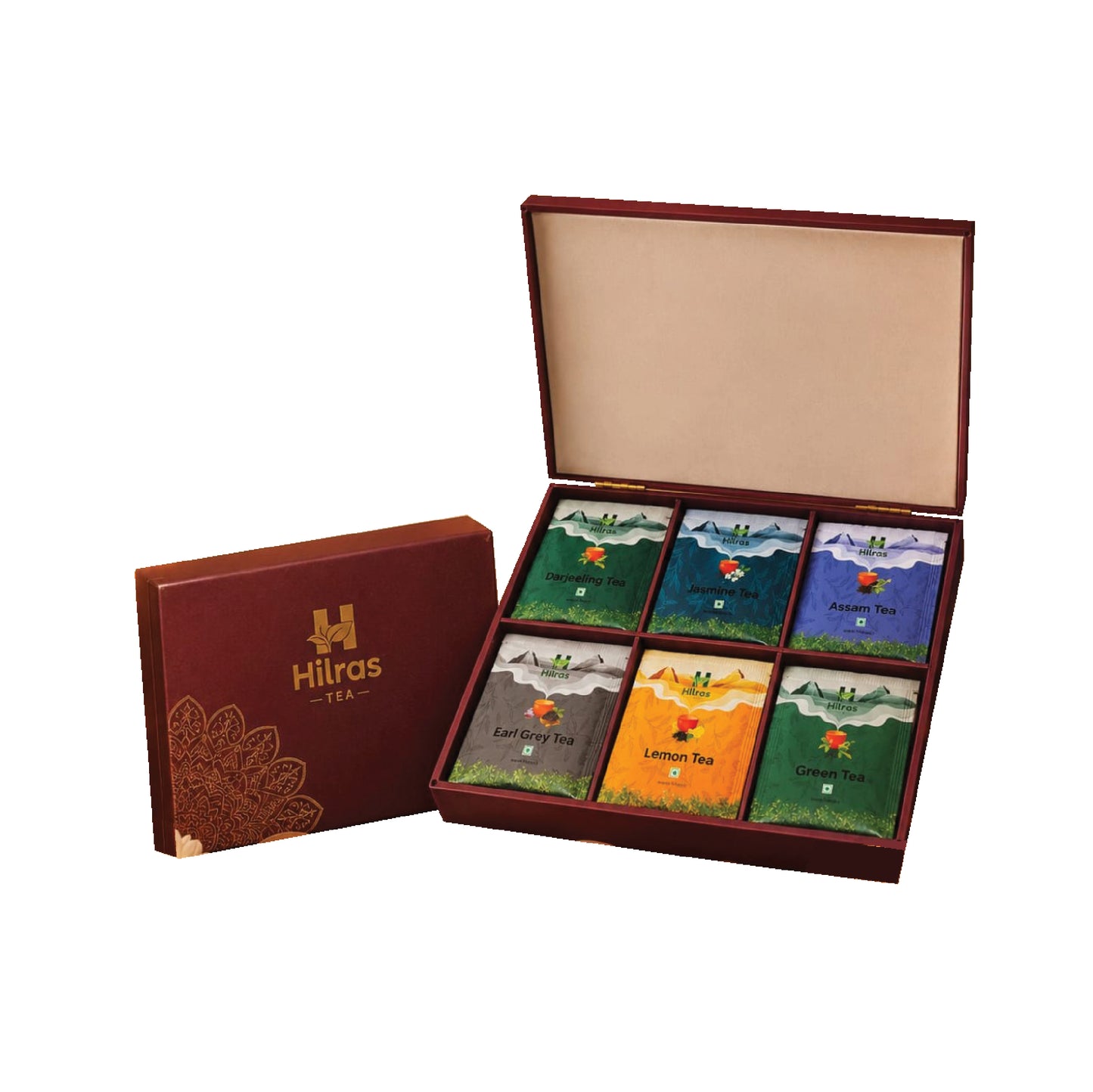 Hilras Mini Royal Treasure, a curated collection of 30 premium Prinum tea pieces presented in a beautiful wooden chest