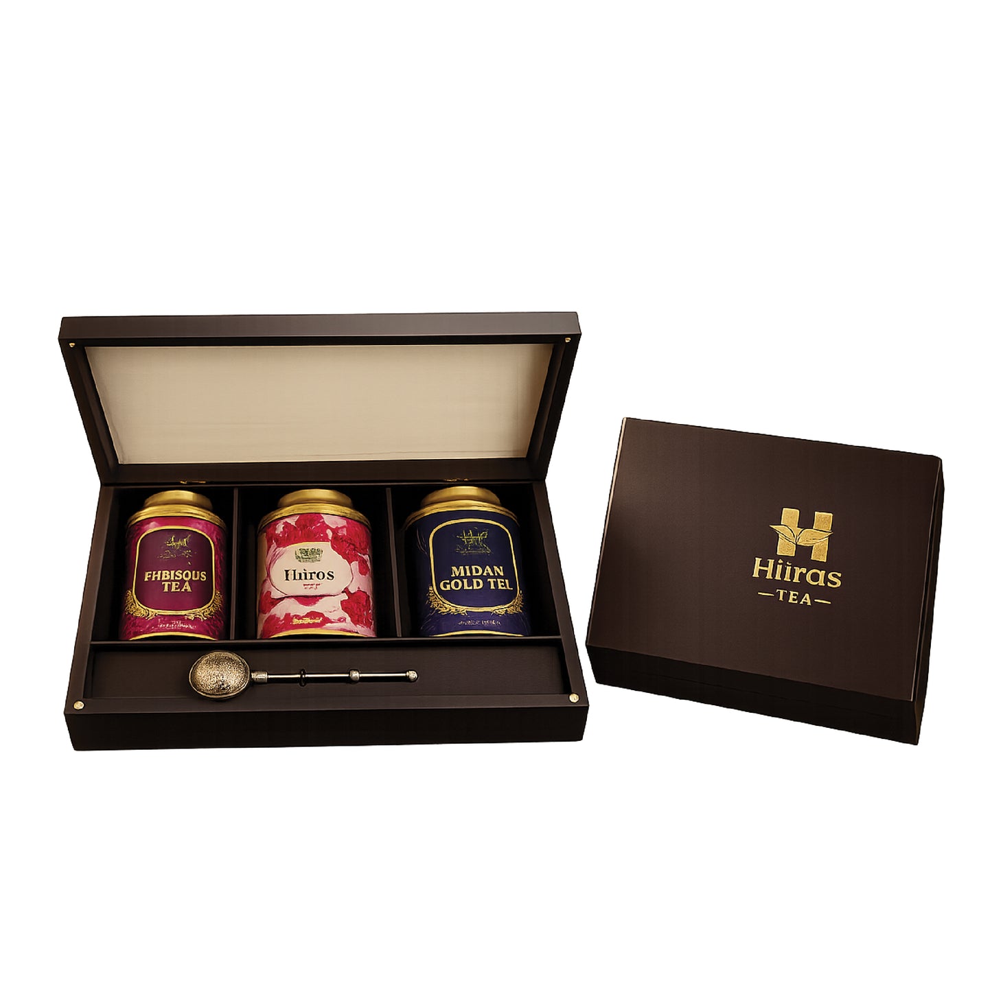 Hilras Signature Luxury Wooden Tea Chest Gift Box | 3 Premium Whole Leaf Loose Teas with Stainless Steel Infuser | Handcrafted Keepsake Corporate & Festive Gift Set