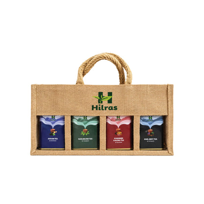 Hilras Tea Rustic Tea Treasures Gift Box | 4 Premium Tea Flavours | 100g of Exquisite Teas in Rustic Tin Packaging | Perfect Gift for Tea Lovers