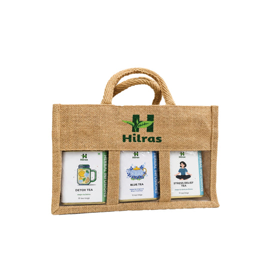 Hilras Eco Sip Sack Gift Box | 3 Exquisite Tea Flavours | 100g Premium Tea |  Eco-Friendly Packaging | Perfect Sustainable Gift for All Occasions
