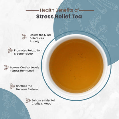 Hilras Stress Relief Herbal Tea - 15 Pyramid Tea Bags | Green Tea & Hibiscus – Calm & Relaxation